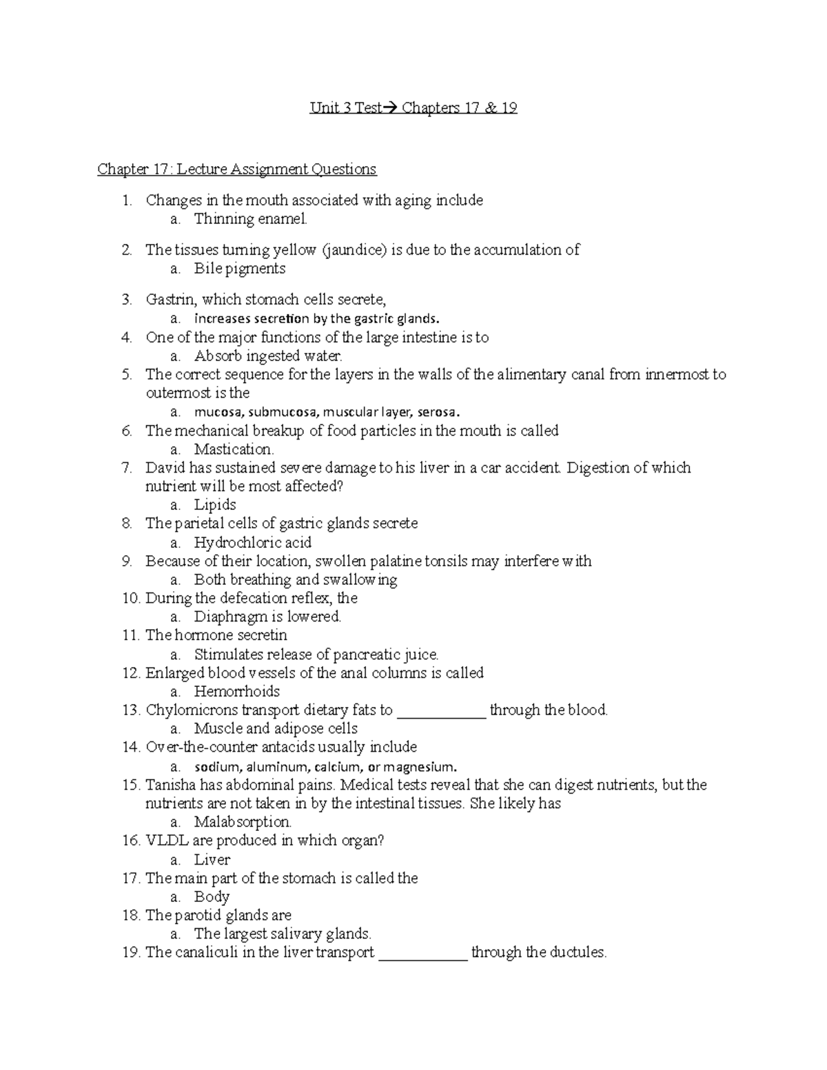 Unit 3 Test - 17 And 19 - Lecture Assignment Questions W/ Answers ...