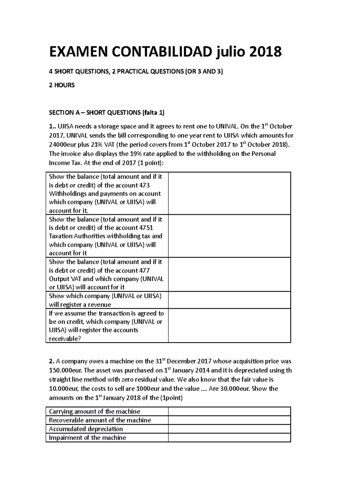 Examen Preguntas Examen Contabilidad Julio 2018 4 Short Questions 2