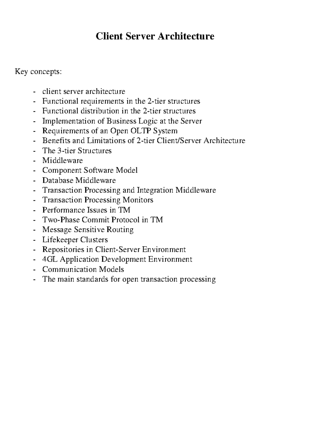 Tema02 - client server - Client Server Architecture Key concepts ...