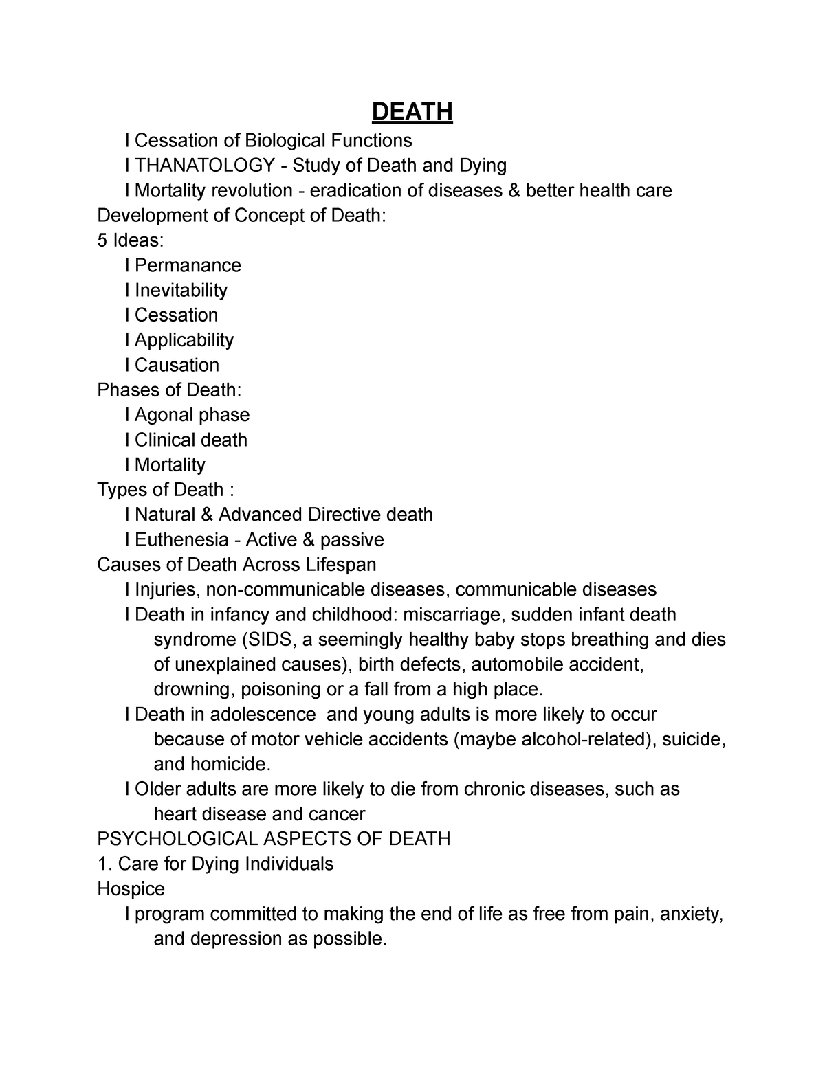 Death & Bereavement - DEATH L Cessation Of Biological Functions L ...