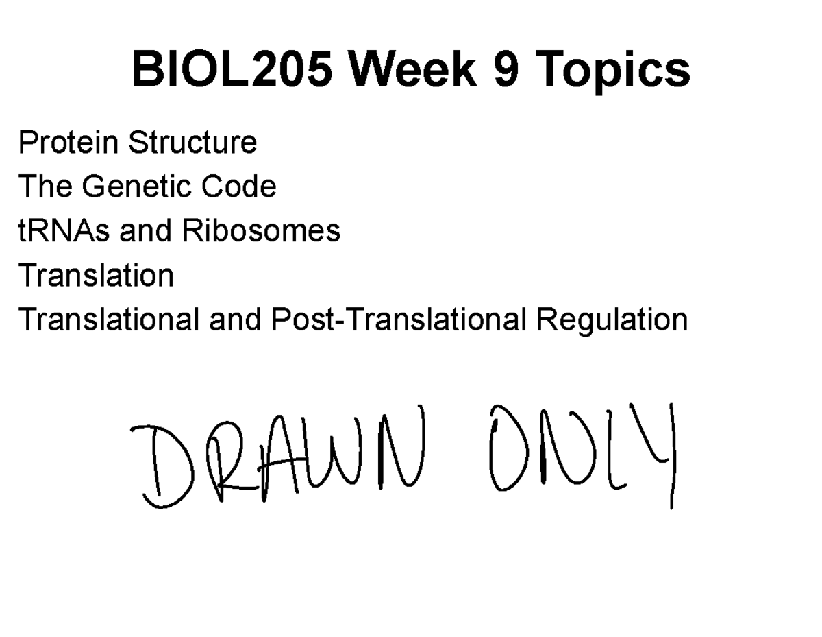 BIOL205 Week 9 Lecture Notes - BIOL205 Week 9 Topics Protein Structure ...
