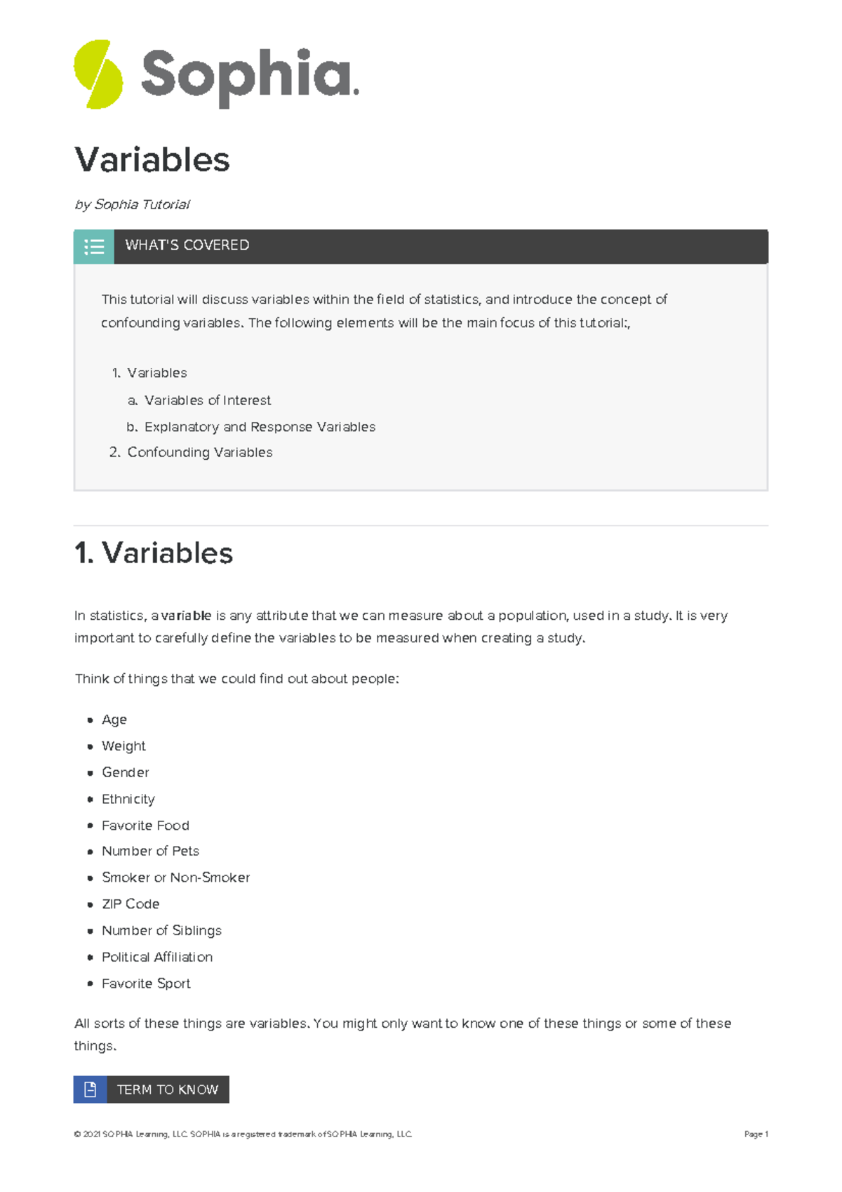 Variables notes - Variables by Sophia Tutorial This tutorial will ...