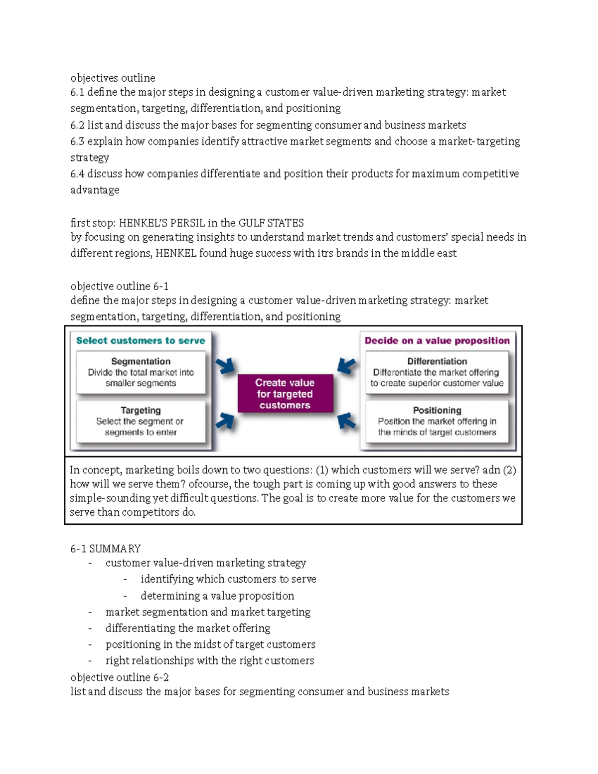 Mkt6; customer vlaue driven markteting strategy creating value for ...