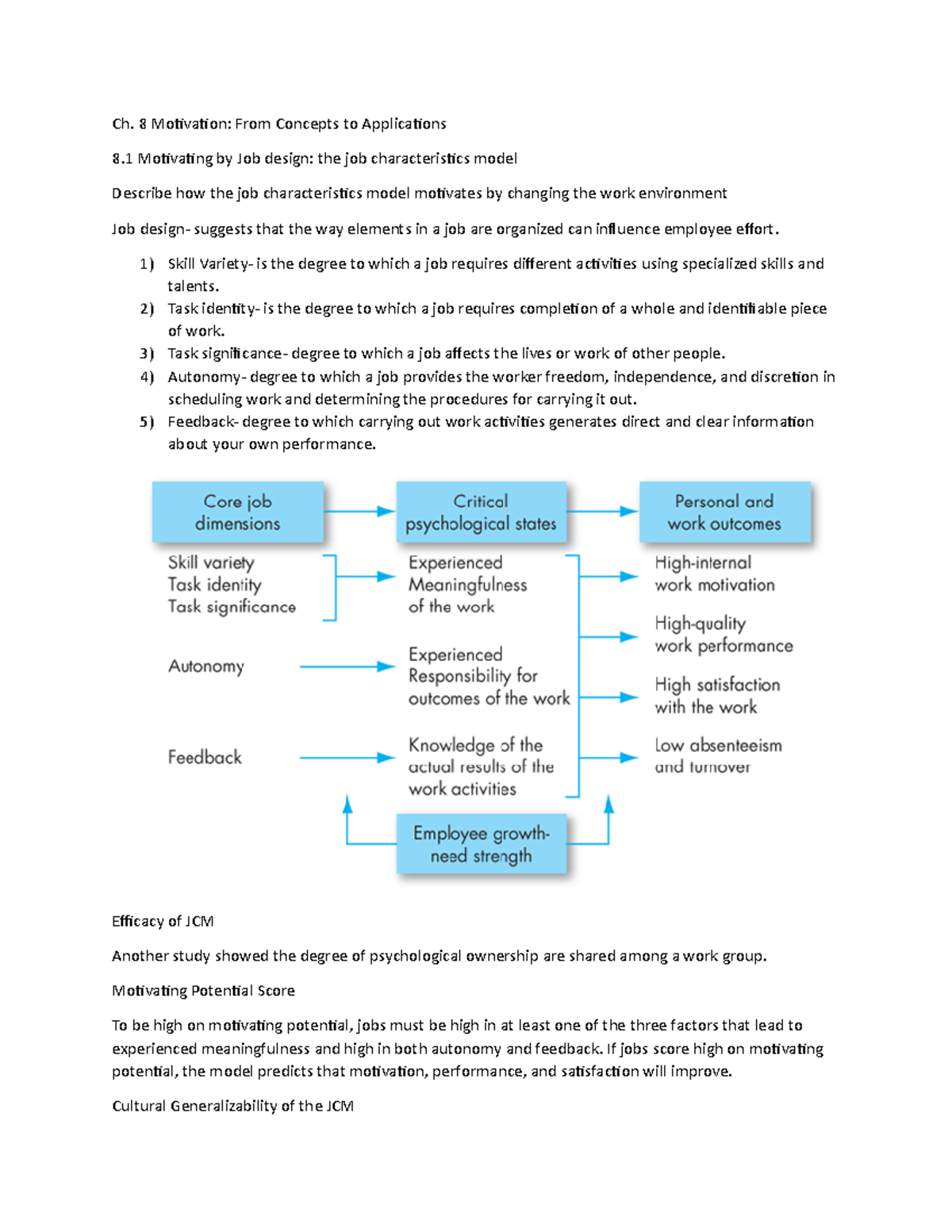 Ch.8 BBM 301 - Ch. 8 Notes - Ch. 8 Motivation: From Concepts To ...