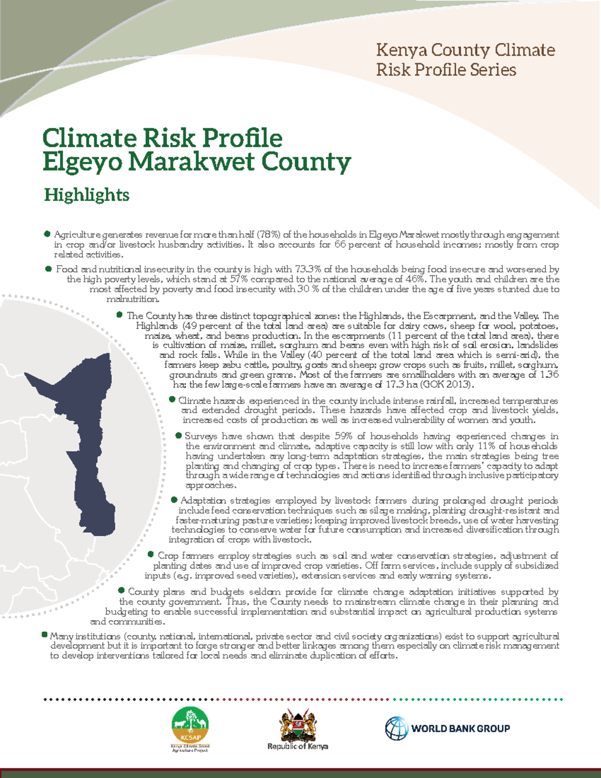 Elgeyo Climate Risk Profile Final - Kenya County Climate Risk Profile ...