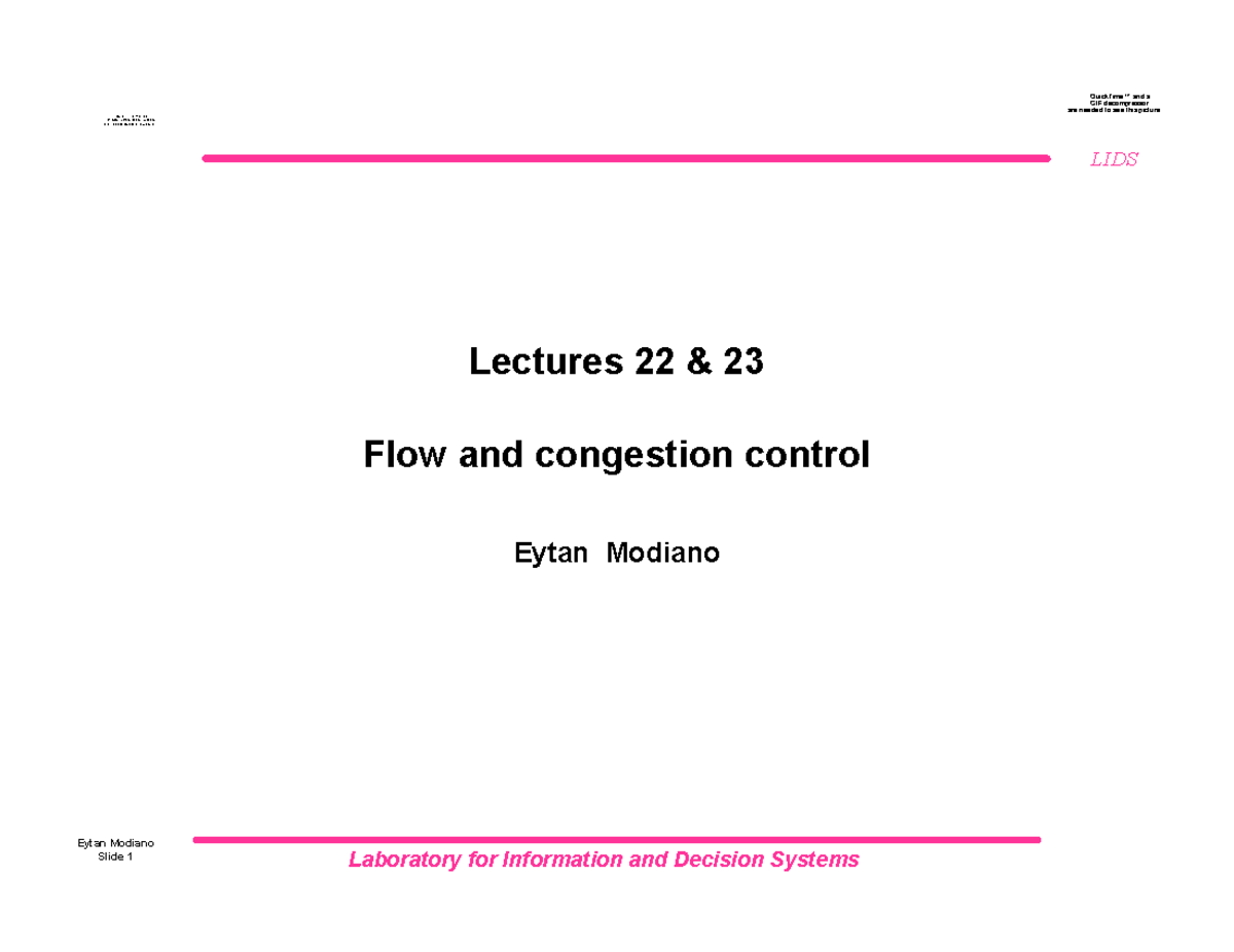 Lectures 22 23 Flow and Congestion Control - Photo - JPEG ...