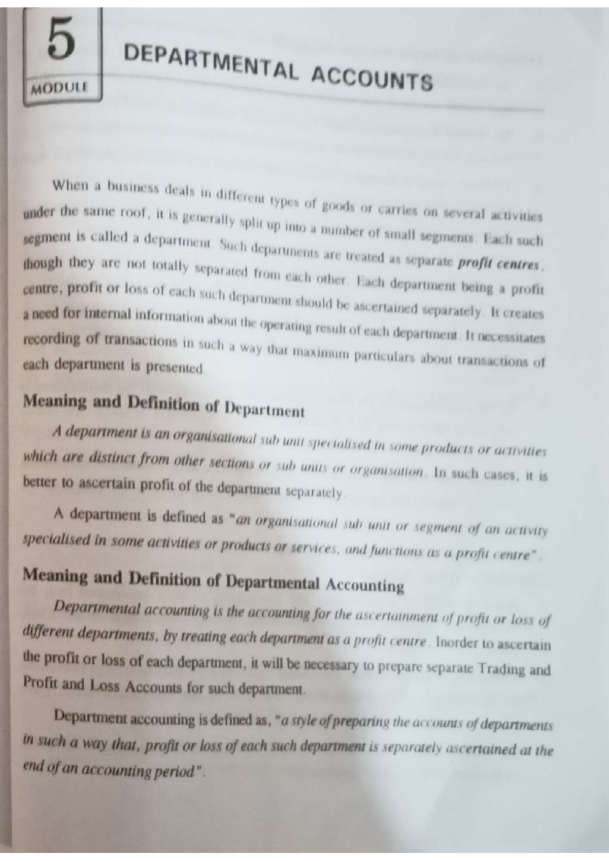 Departmental accounts finance Studocu