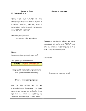 Lesson Plan Q1 M7 Yamang Tao Sa Asya Part 9 Gawain Ng Guro Gawain