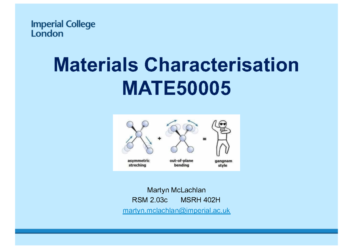 IR spectroscopy complete 2024 - Materials Characterisation MATE Martyn ...