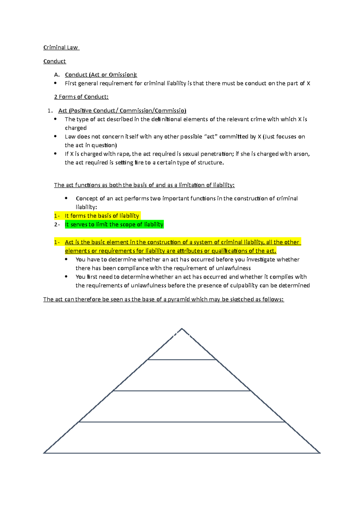 Criminal Law- Conduct- Act or Omission - Criminal Law Conduct A ...