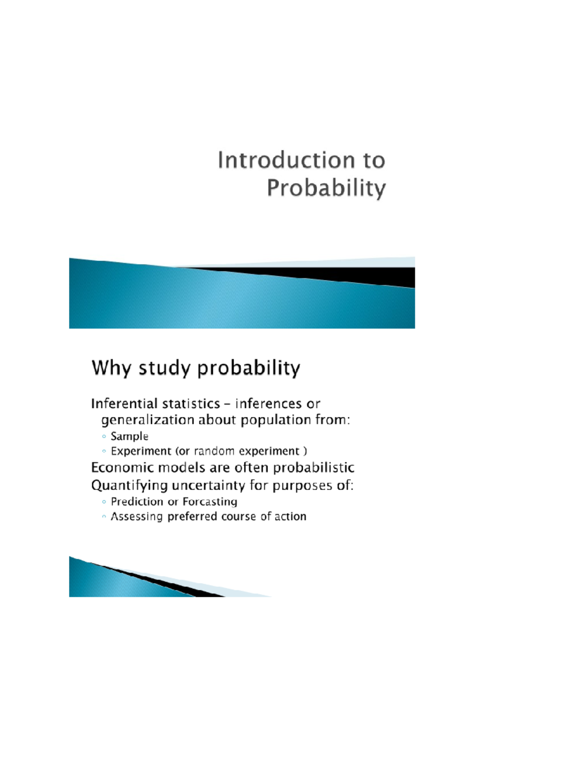 Lect Probabilty - Lecture Notes 1 - Accountancy, Business, And ...