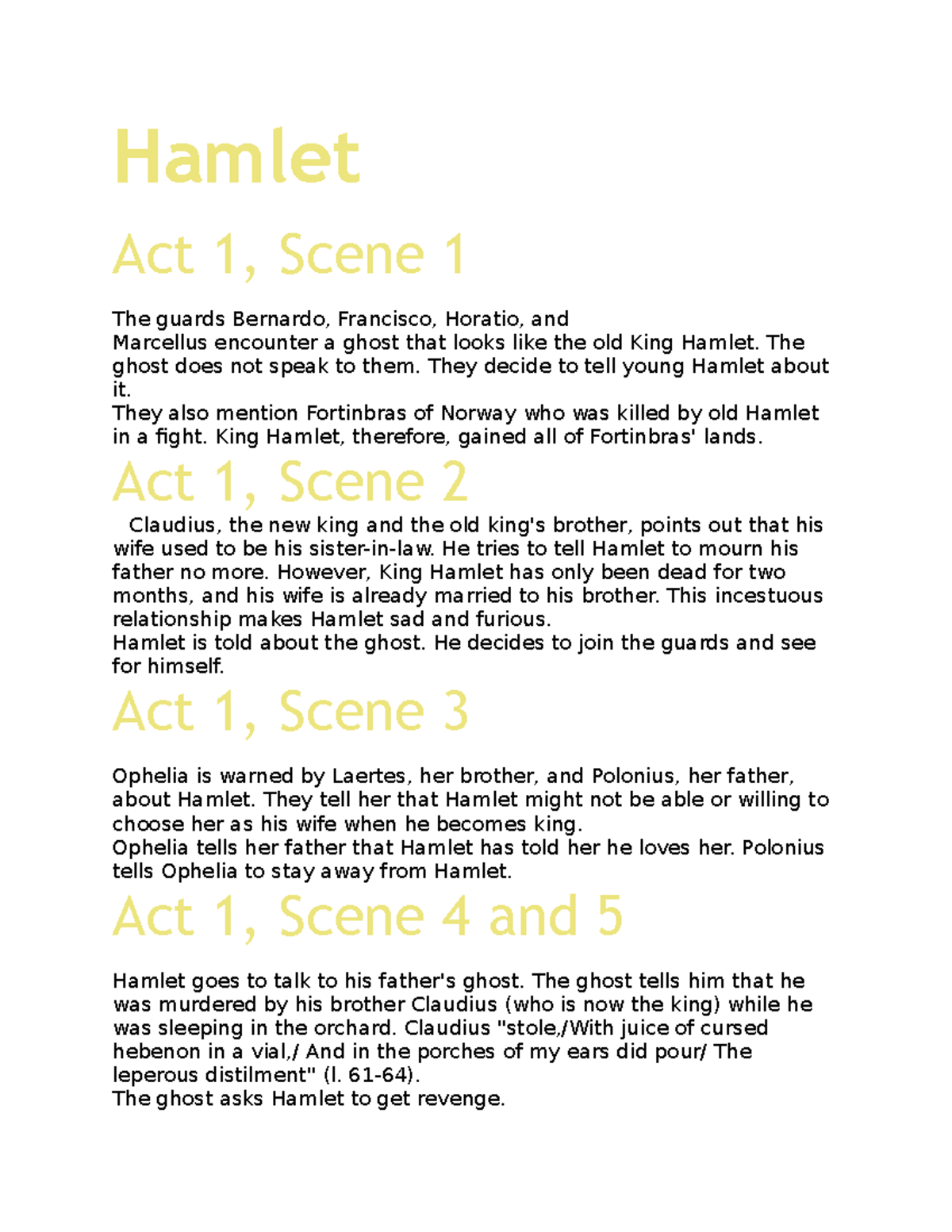 hamlet act 1 thesis