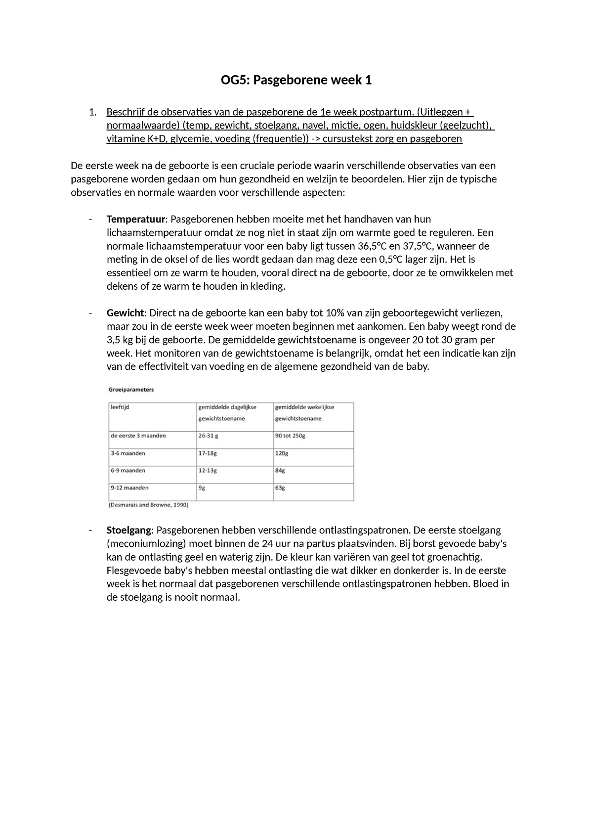 OG 5 Pasgeborene Week 1 - OG5 Blok 1.2 Het Kraambed - OG5: Pasgeborene ...
