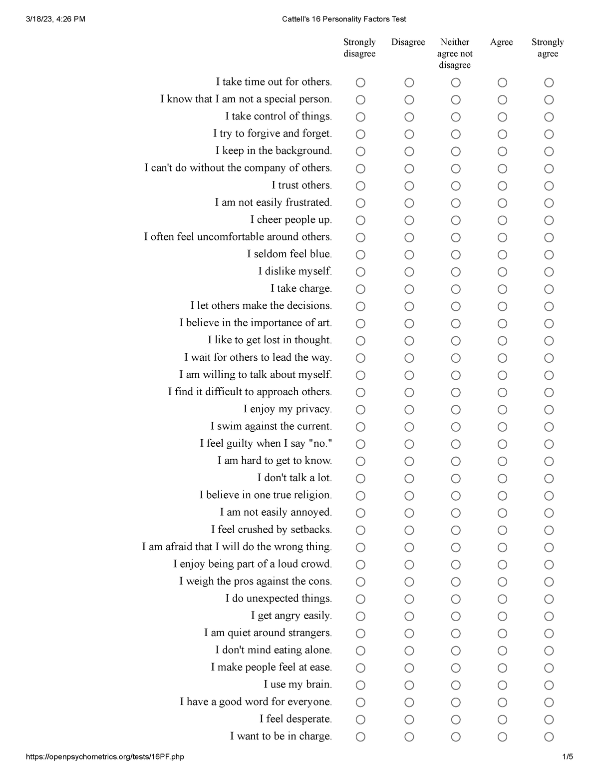 cattell-s-16-personality-factors-test-strongly-disagree-disagree