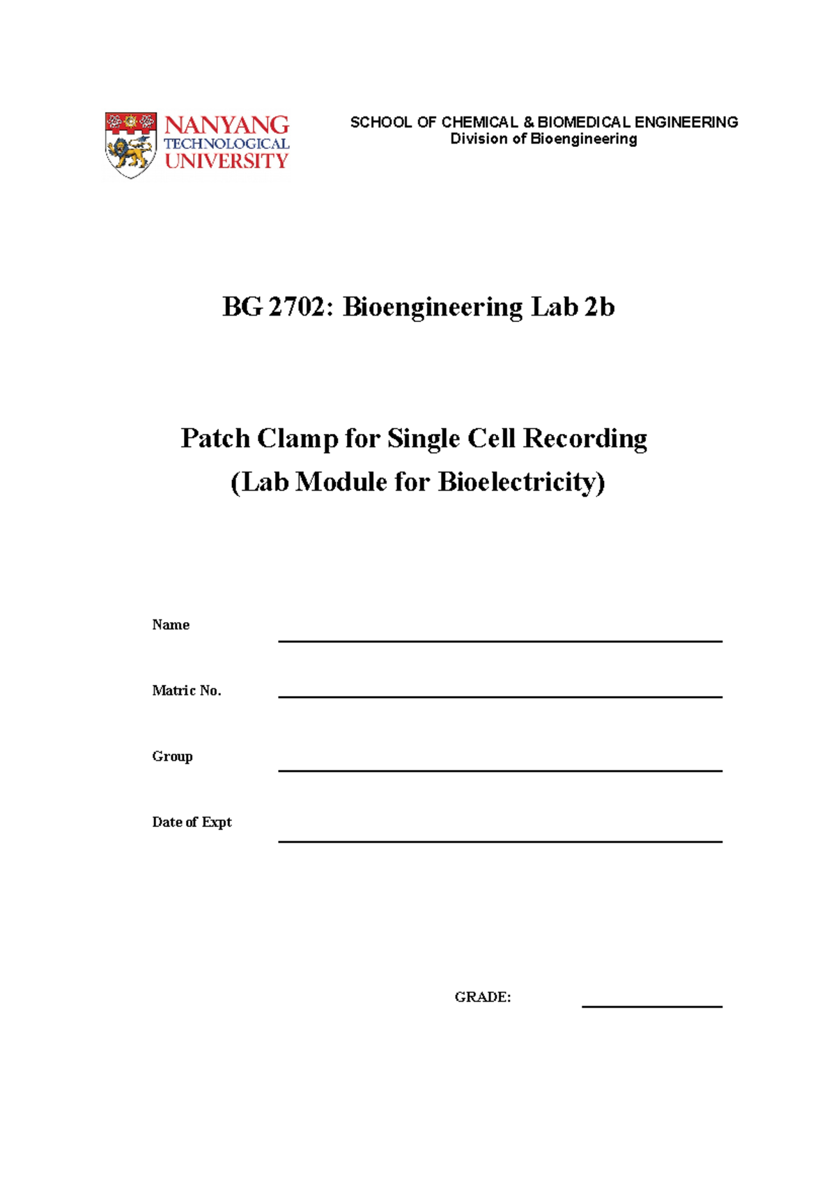 Patch Clamp Experimental Manual Year 2 - BG 2702: Bioengineering Lab 2b ...