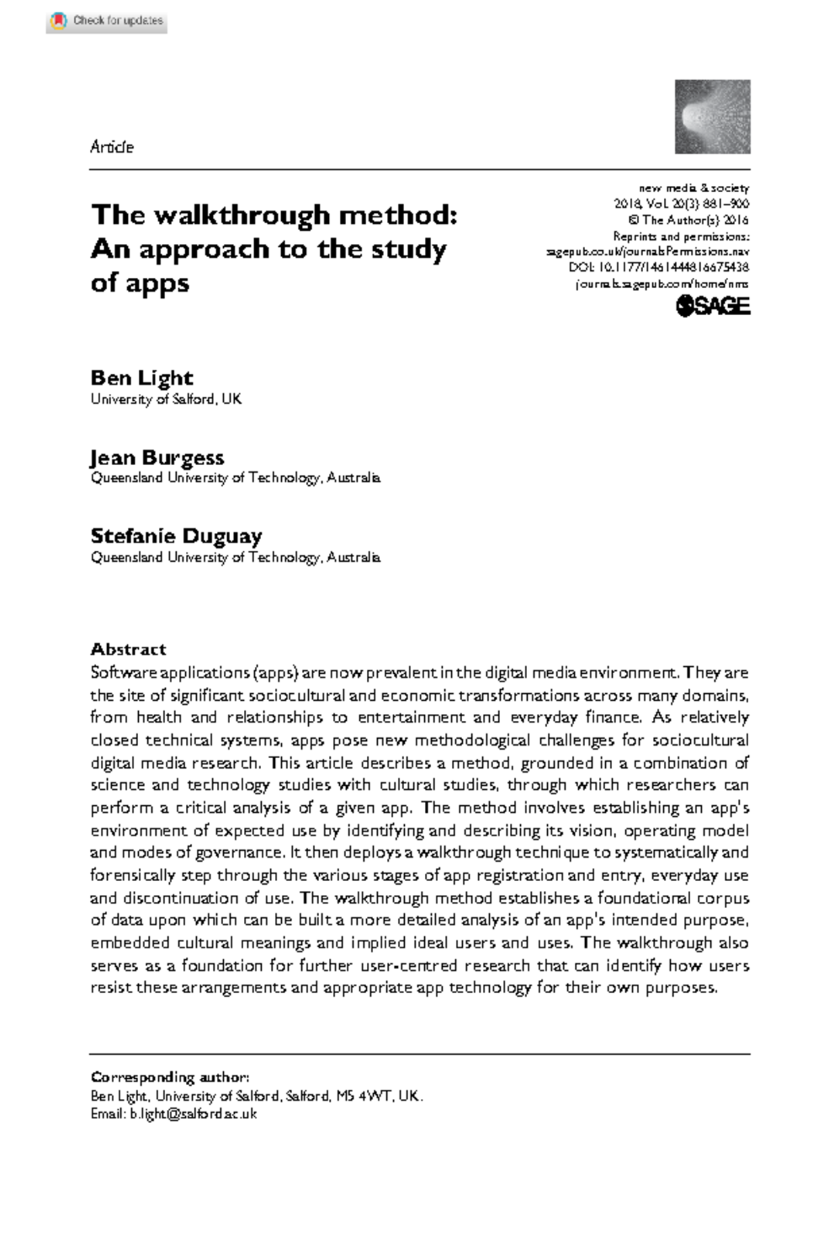 new media & society journal