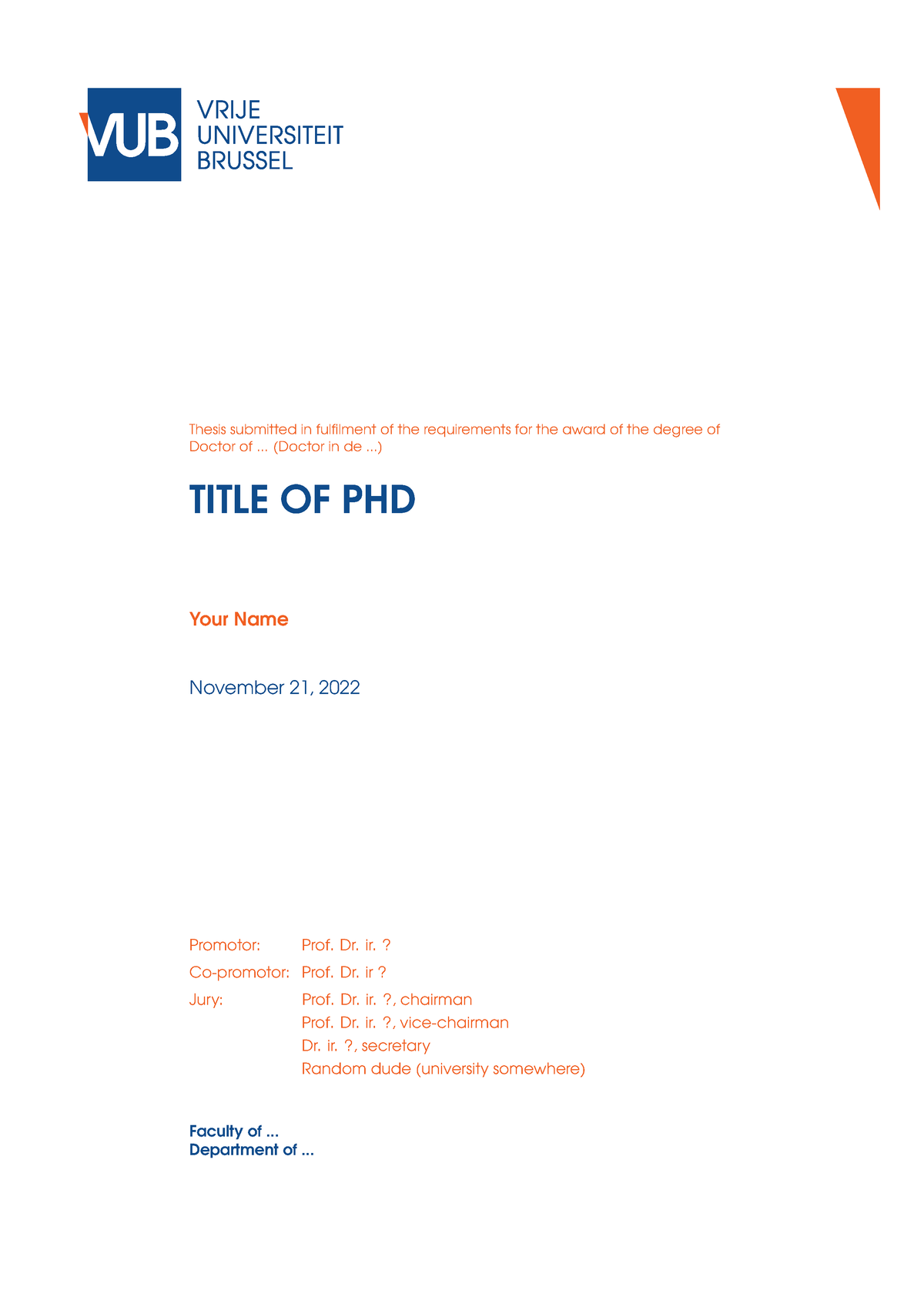thesis template vub
