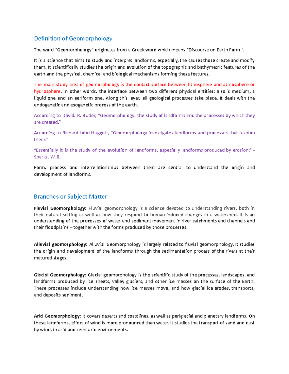 Definition-of-Geomorphology - Definition of Geomorphology The word ...