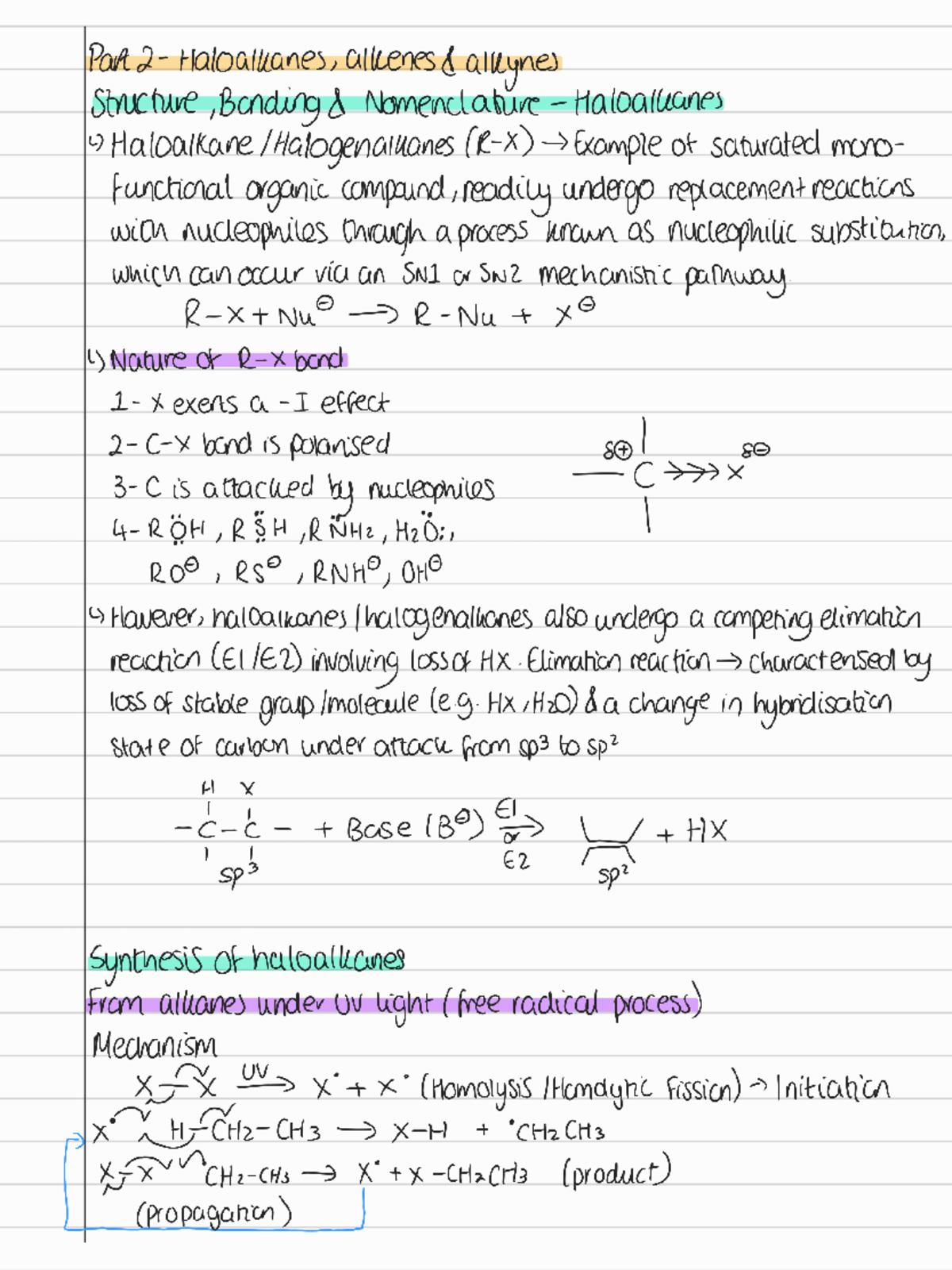 Haloalkanes, alkenes, alkynes - CHE00016C - Studocu