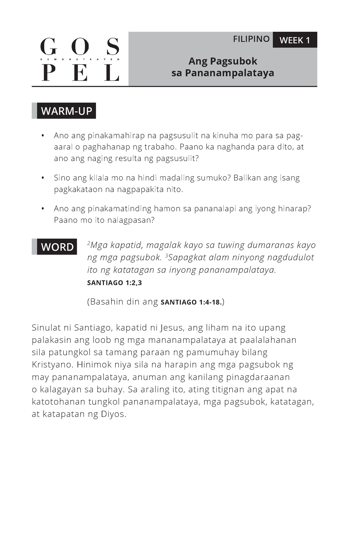 Wk-01 Ang-Pagsubok-sa-Pananampalataya - Ang Pagsubok Sa Pananampalataya ...