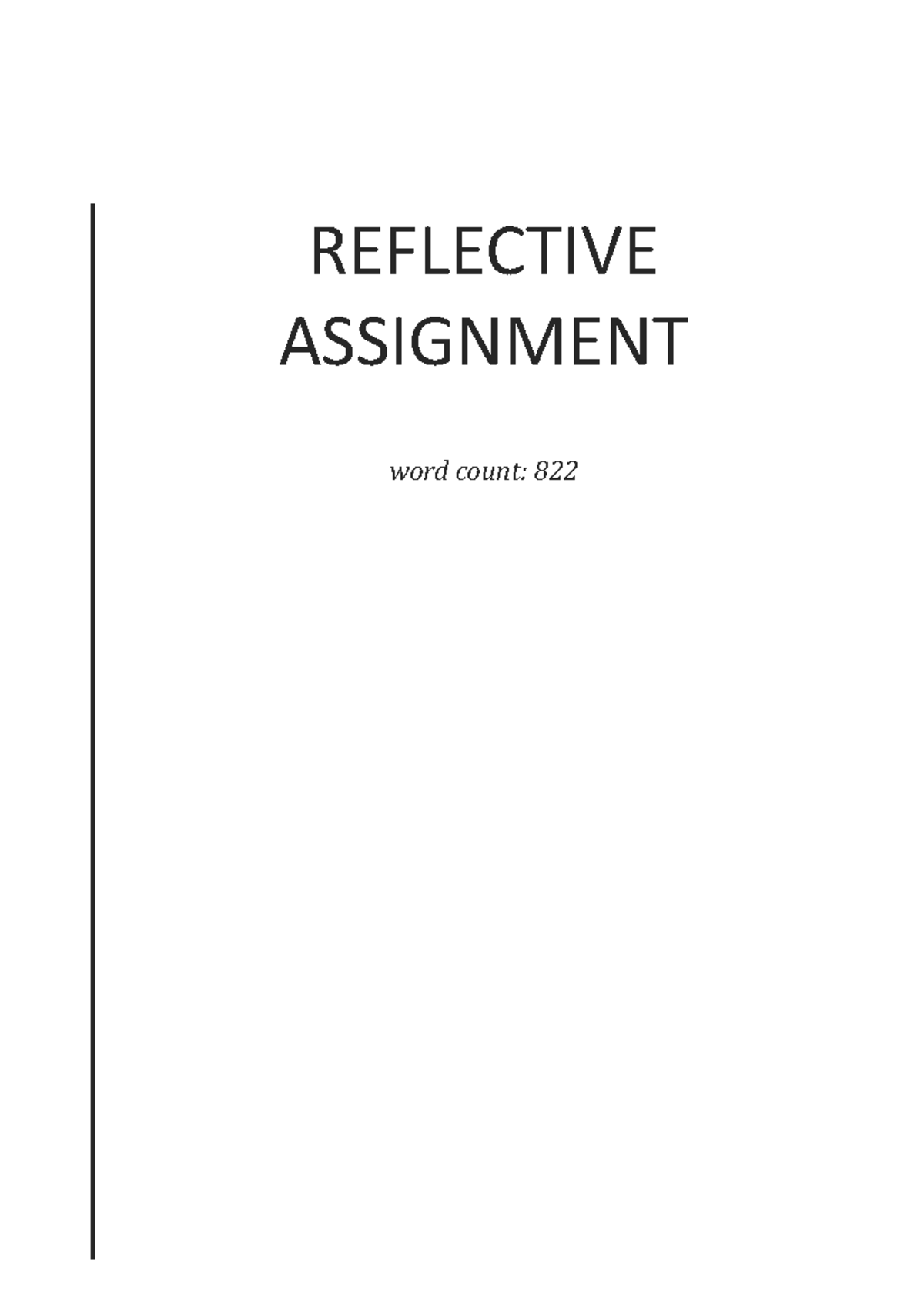 assignment reflective essay