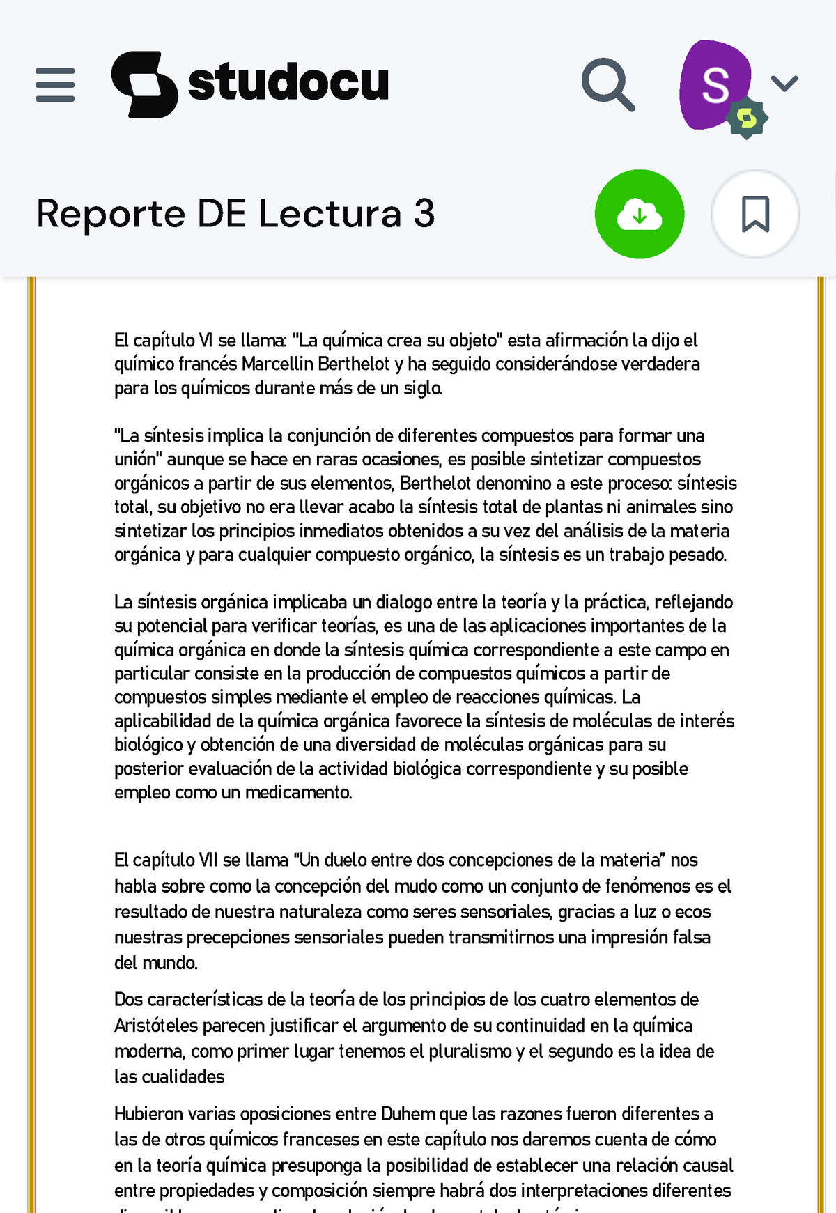 Reporte De Lectura 3 Reporte De Lectura 3 Qu Ìmica La Ciencia Impura Cap Ìtulos Iv Viii 0818