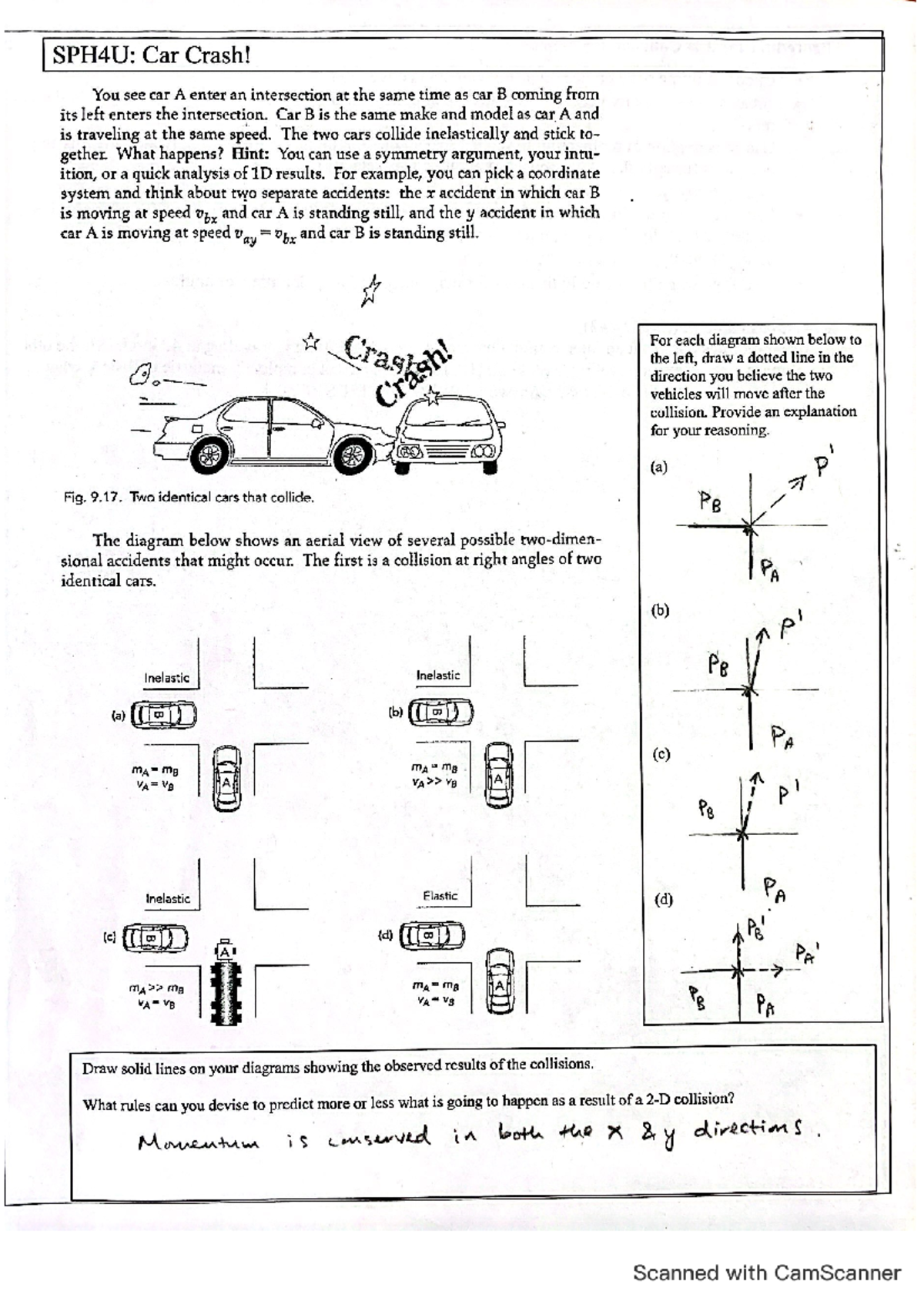 Car Crash Solutions - PHYSICS 1A03 - Studocu