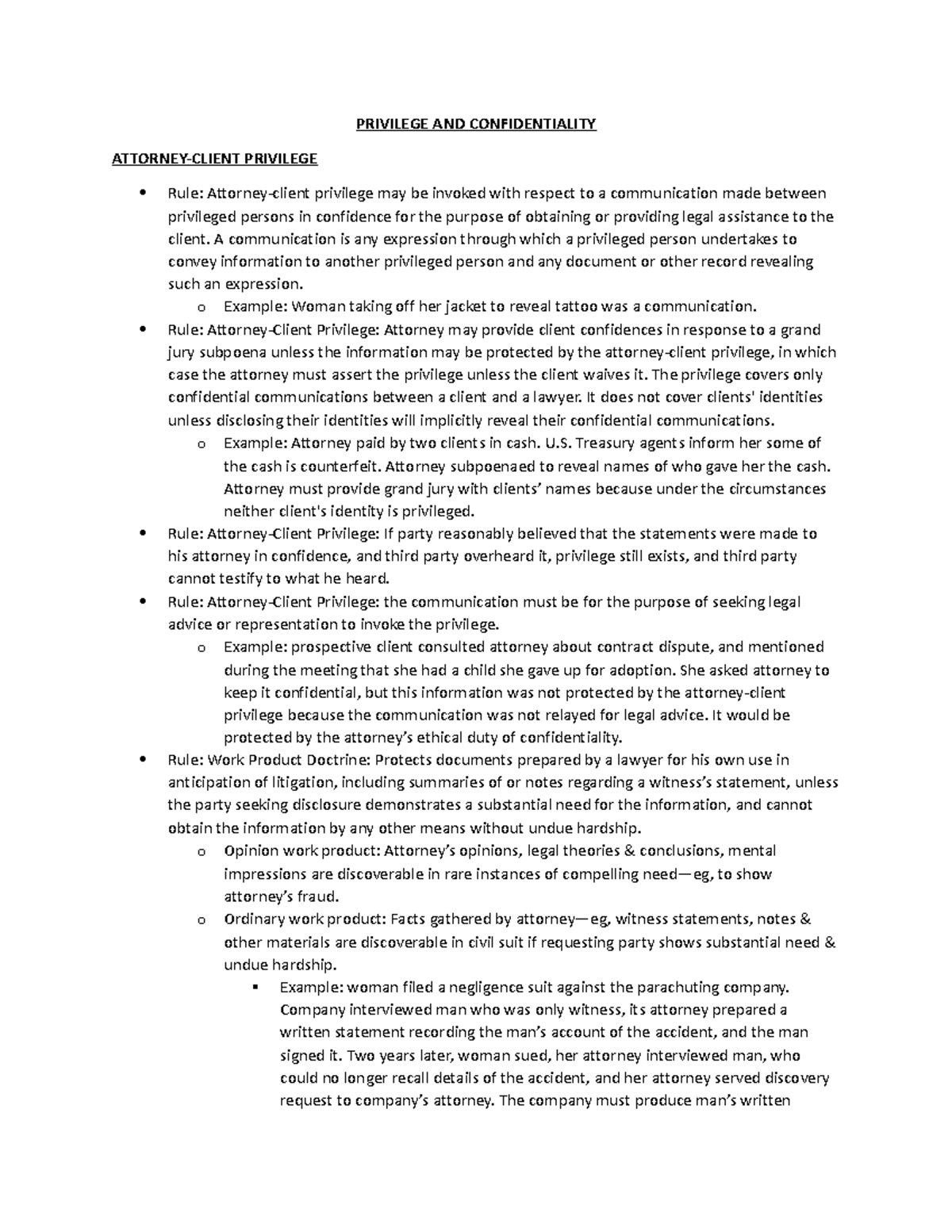 MPRE Notes 2 Summaries of MPRE Rules as demonstrated through multiple
