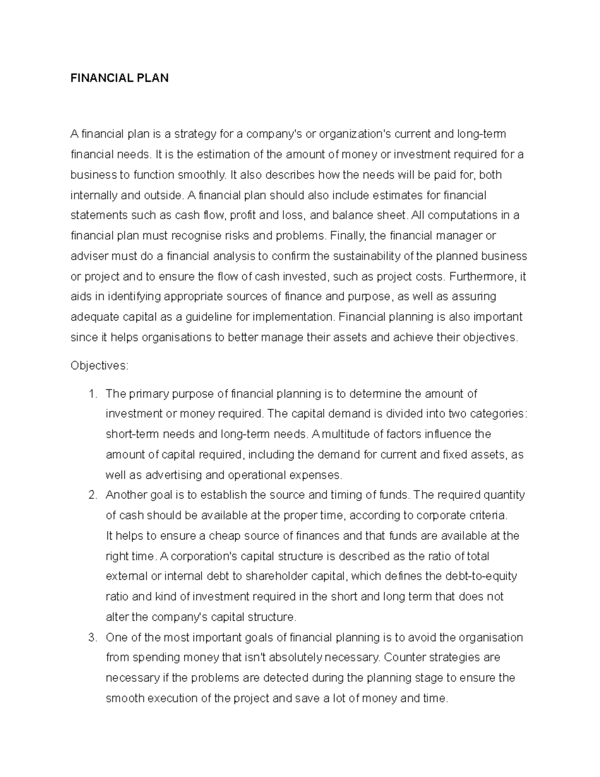 Financial Report Simple FINANCIAL PLAN A Financial Plan Is A financial-report-simple-financial-plan-a-financial-plan-is-a