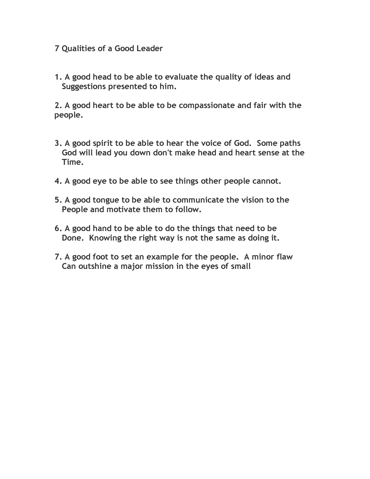 7 Qualities Of A Good Leader 7 Qualities Of A Good Leader A Good Head 