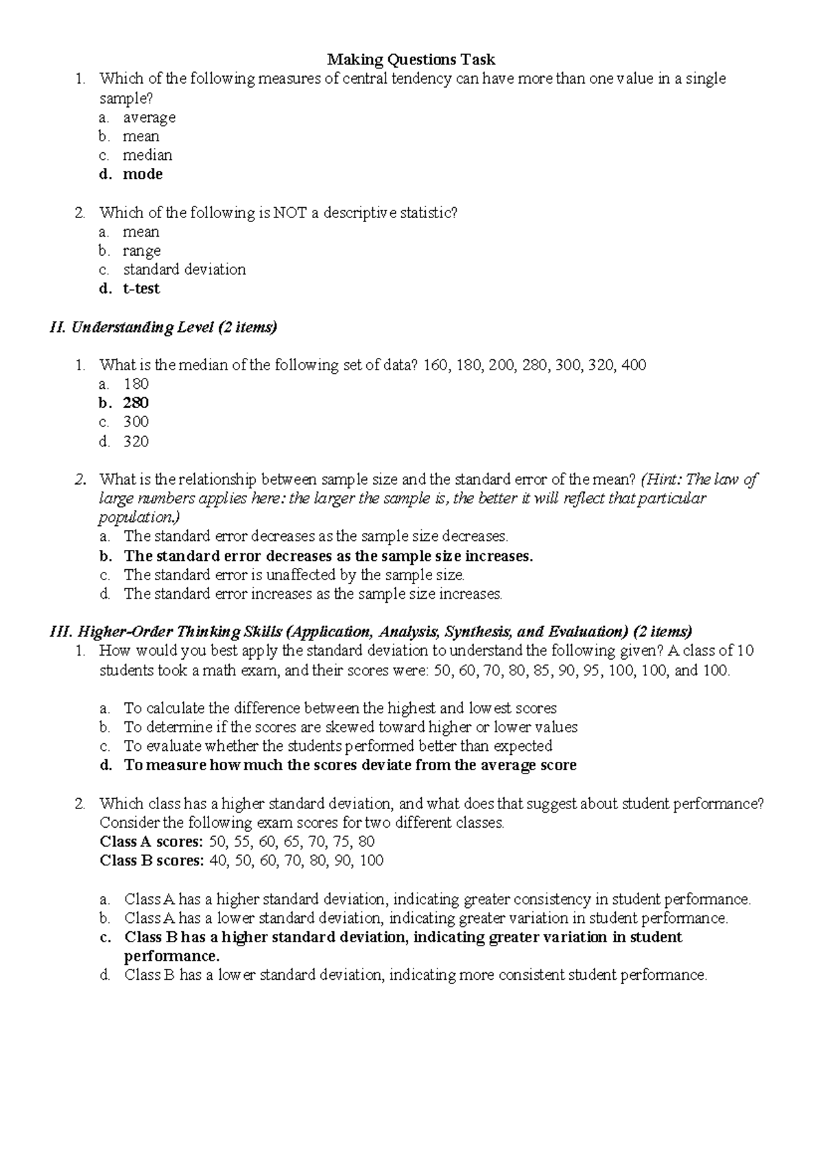 Reviewer - Methods of Research - Making Questions Task 1. Which of the ...