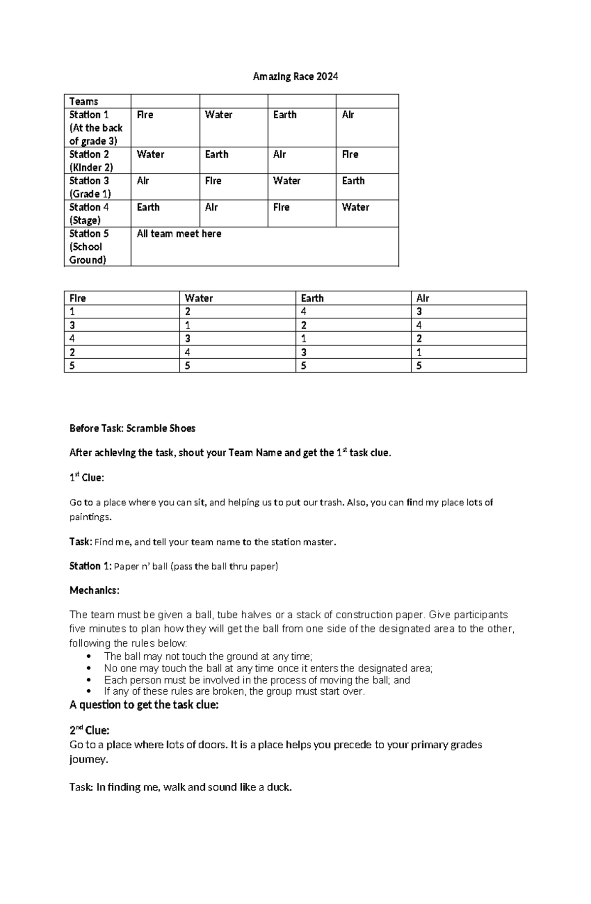 Amazing Race 2024 General Education Activity Amazing Race 2024