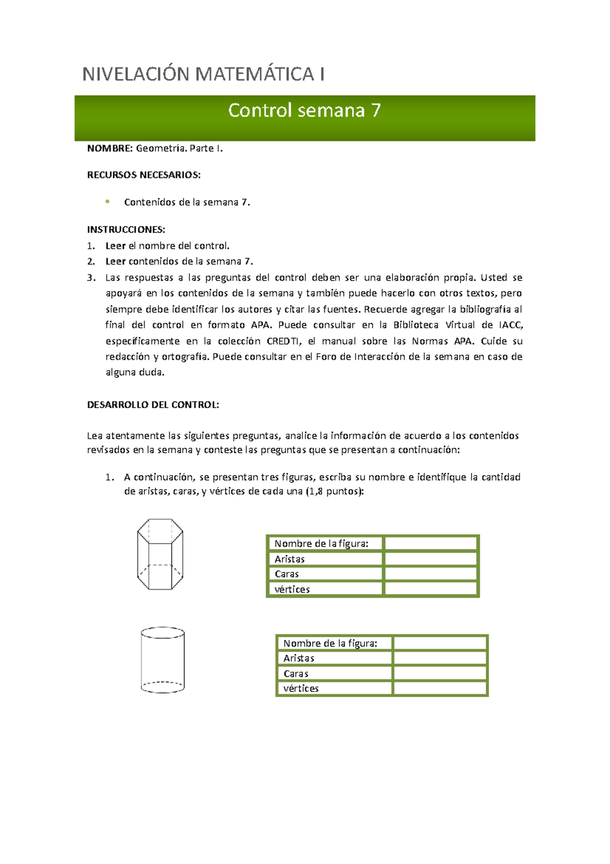 S7 Control V3 - apuntes - Control semana 7 NIVELACIÓN MATEMÁTICA I ...