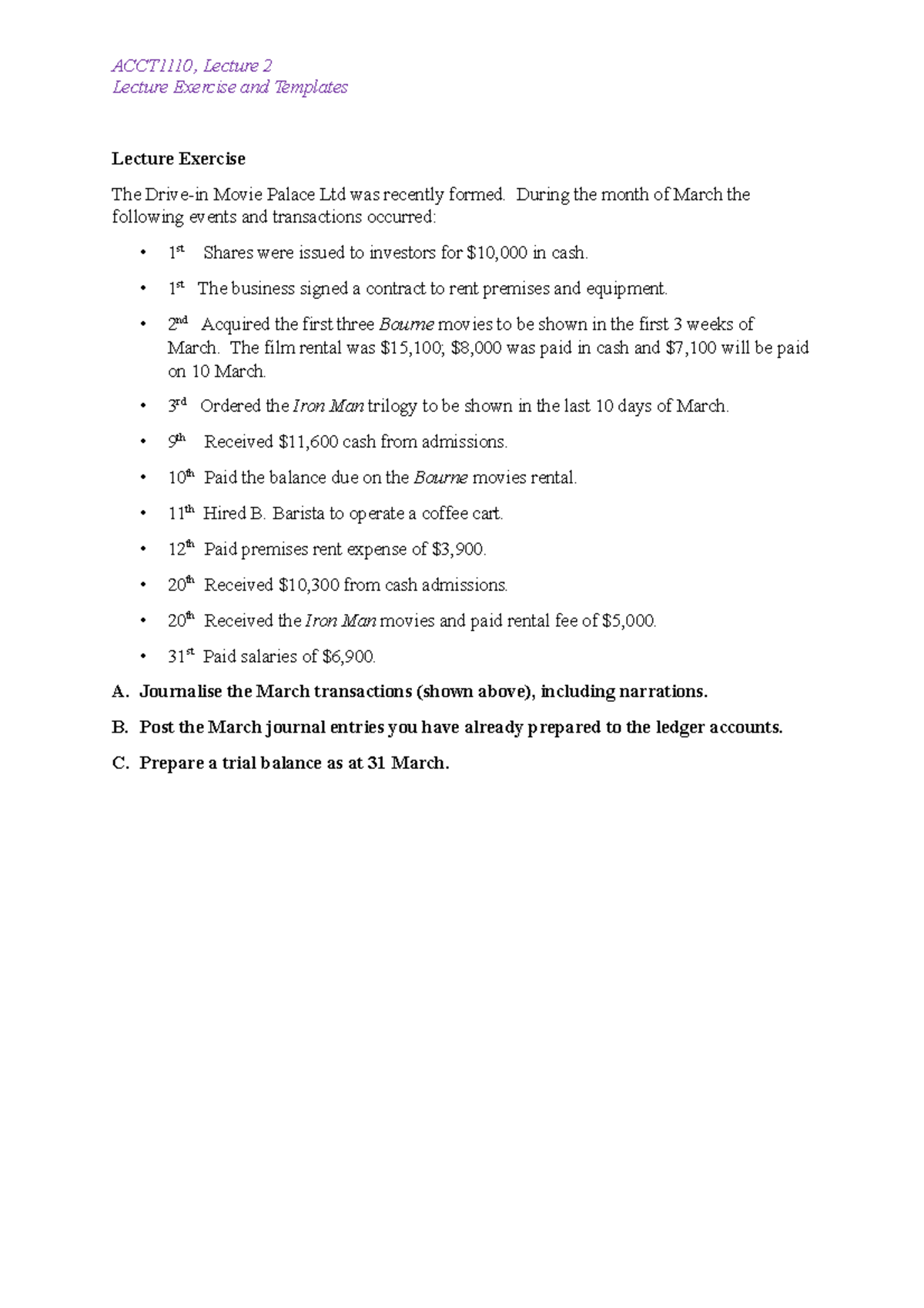 Lecture 2 - Templates 2023(1) - Lecture Exercise and Templates Lecture ...