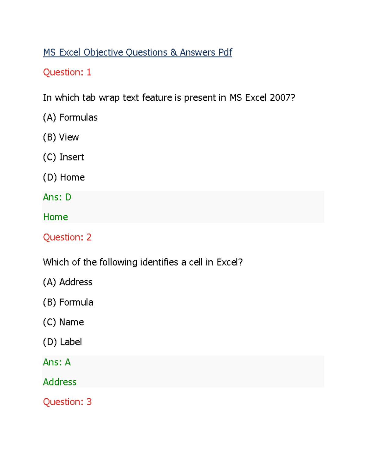 ms-excel-objective-questions-ms-excel-objective-questions-answers