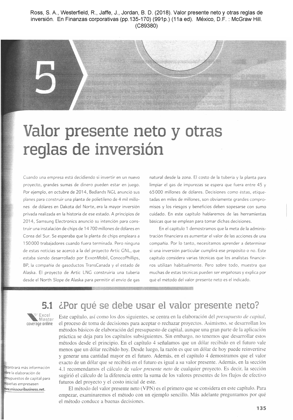 C89380 Ocr Curso Valor Presente Neto Y Otras Reglas De Inversión Cuando Una Empresa Está 3497