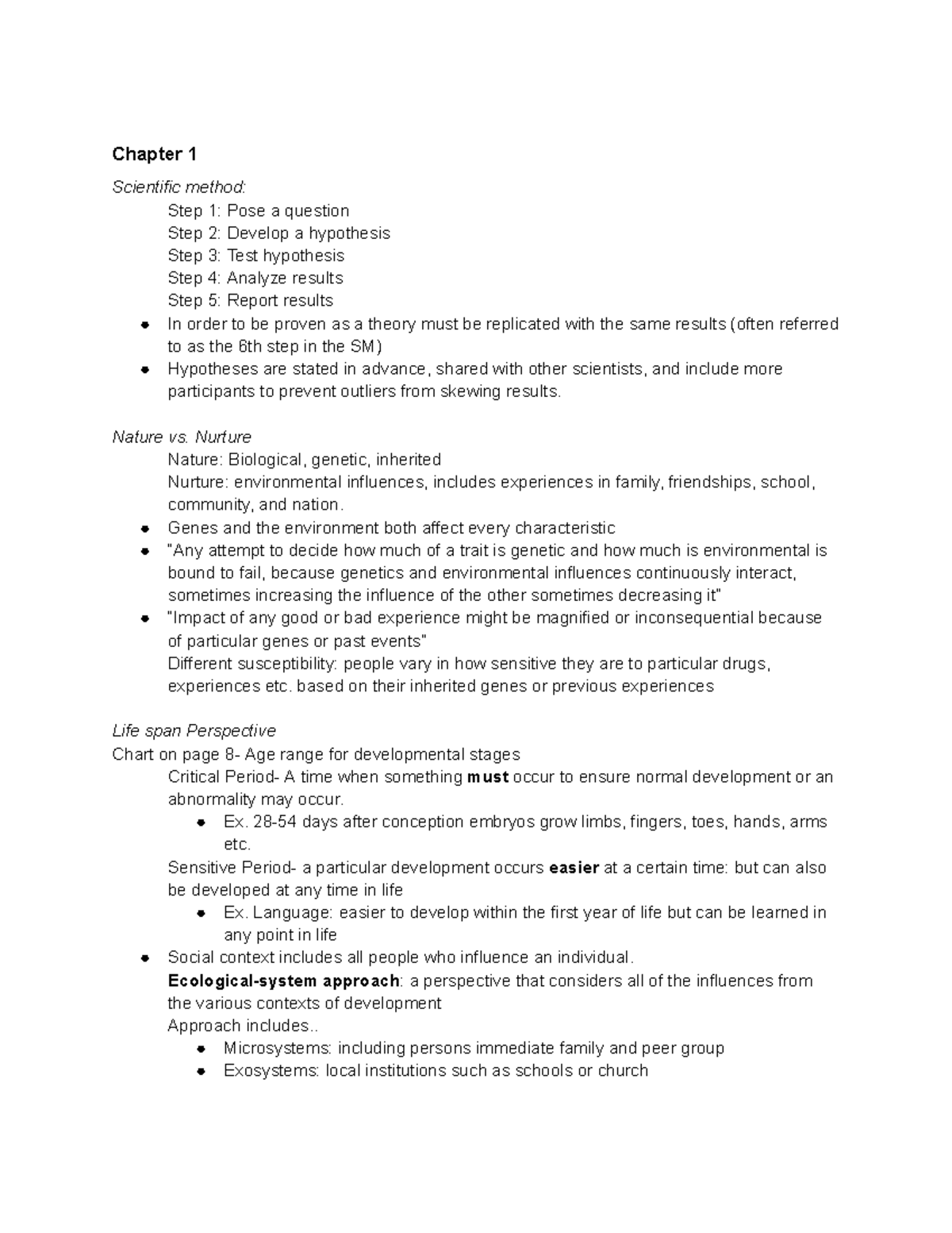 Human growth and Development notes - Google Docs - Scientific method ...