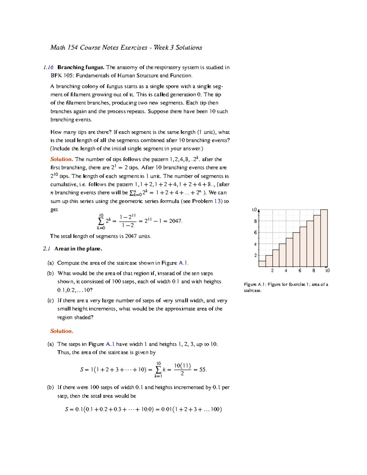 Course Note Exercises (Week 3) - Math 154 Course Notes Exercises - Week ...