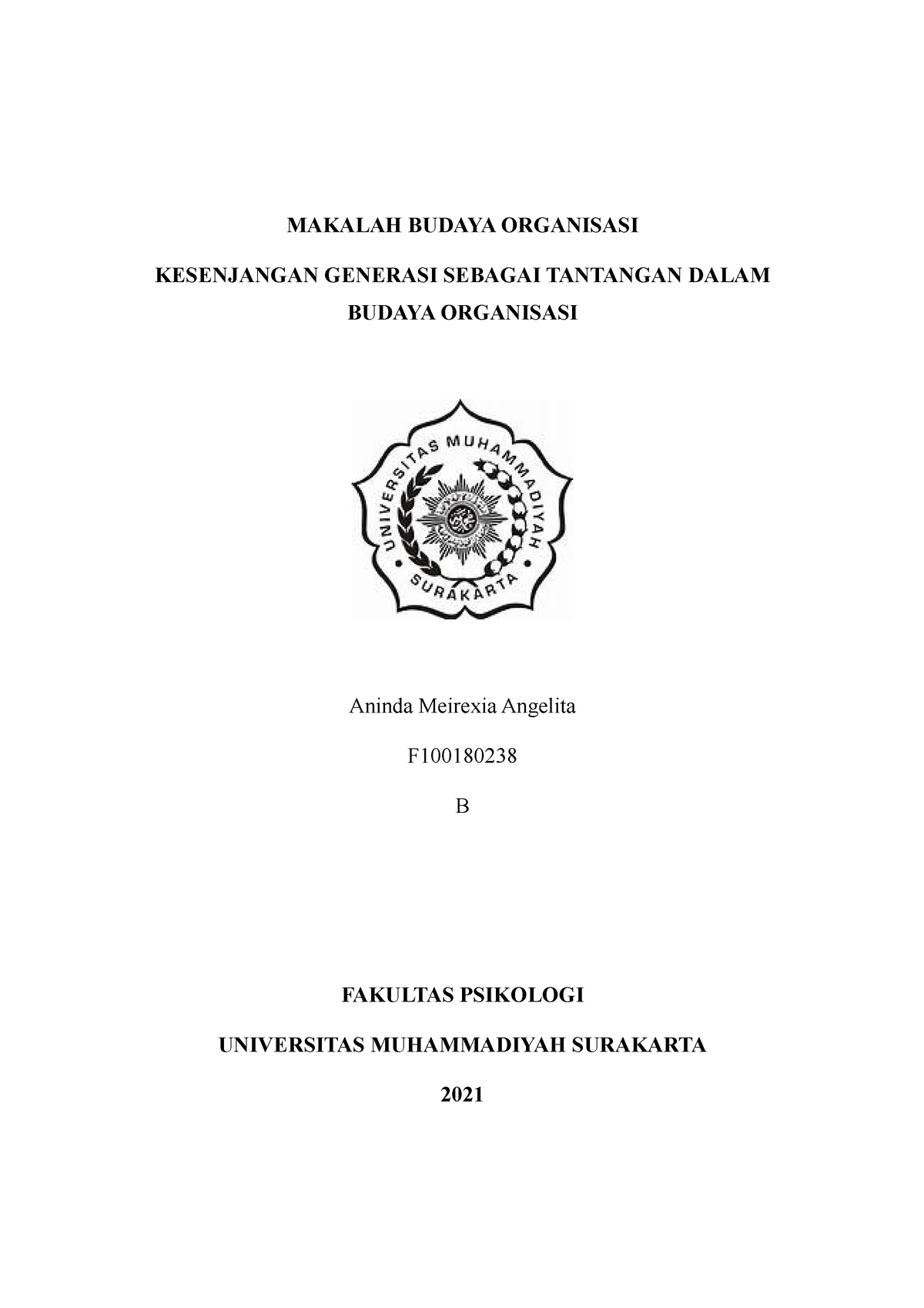 Budaya Organisasi B - MAKALAH BUDAYA ORGANISASI KESENJANGAN GENERASI ...