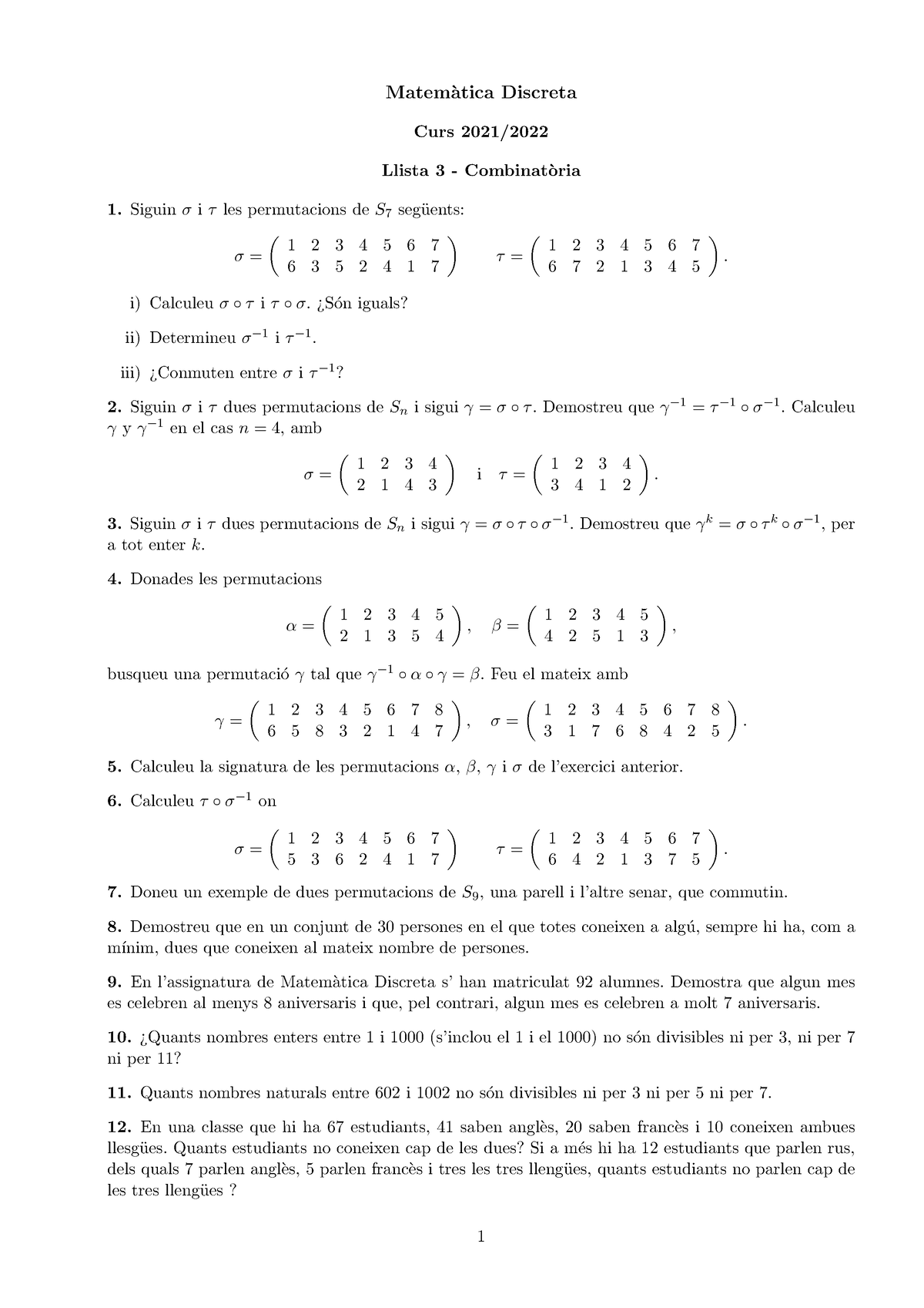 Problemes 3 - Matem`atica Discreta Curs 2021/ Llista 3 - Combinat`oria ...