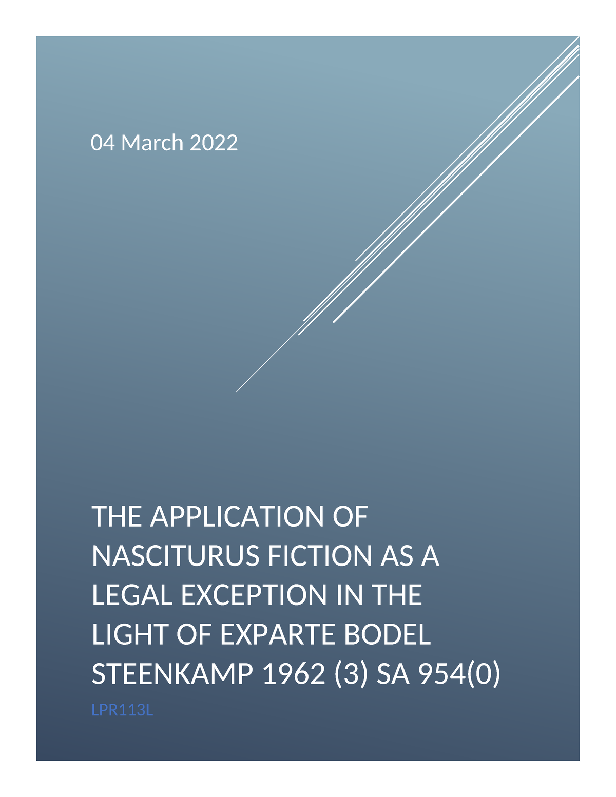 The Application Of Nasciturus Fiction As A Legal Exception In The Light ...