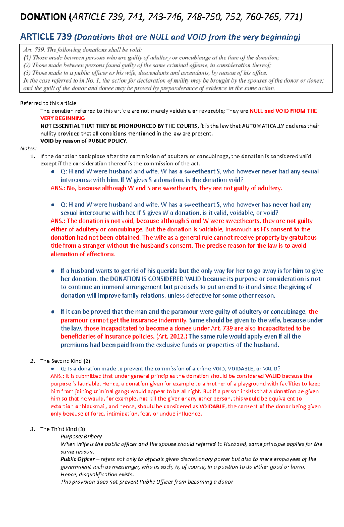 11 - Reviewer - DONATION ( ARTICLE 739, 741, 743-746, 748-750, 752, 760 ...