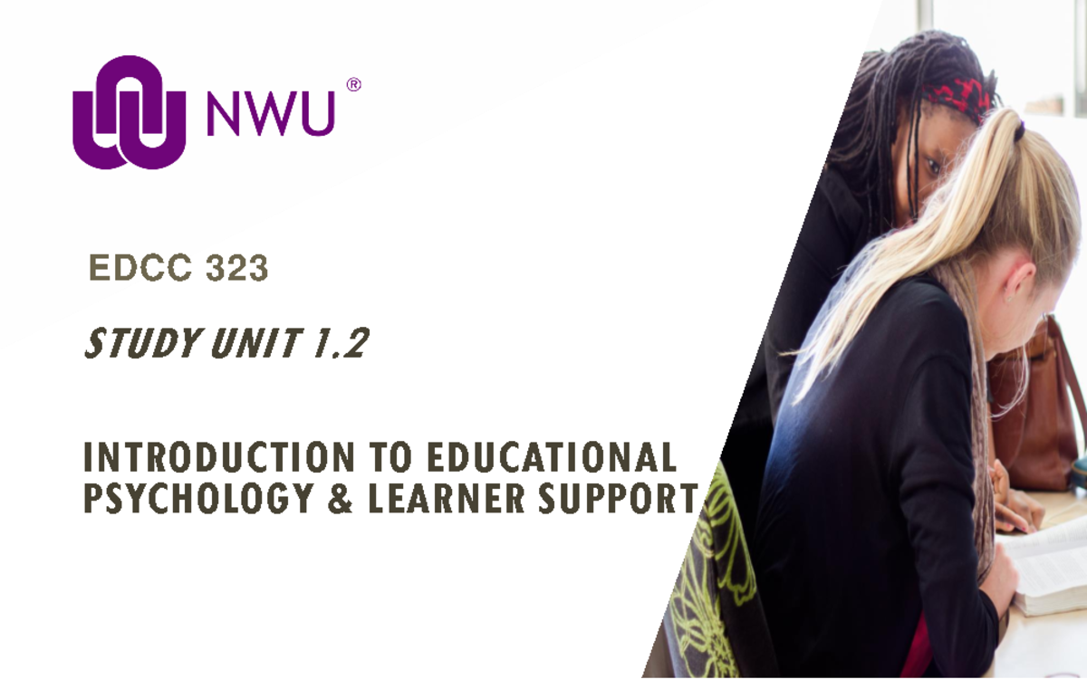 EDCC323+Stuyd+unit+1 - EDCC 323 STUDY UNIT 1. ####### INTRODUCTION TO ...