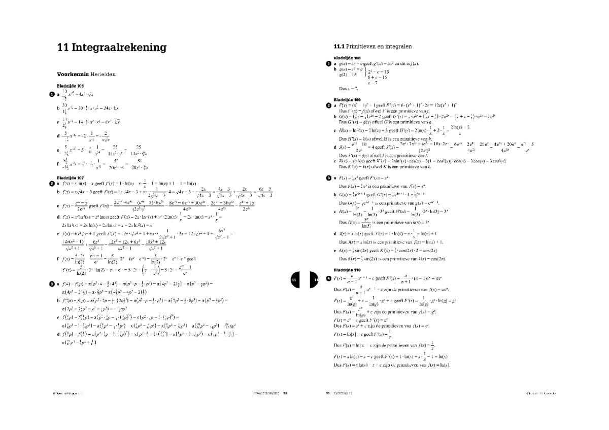 Uitwerkingen Vwo B H11 - Wiskunde B - Studeersnel