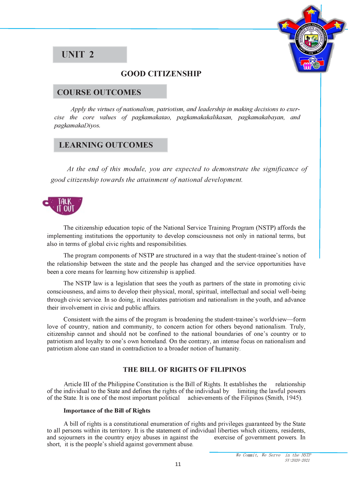 2. Module 2 Good-Citizenship SY 21-22 - SY:2020- We Commit, We Serve In ...