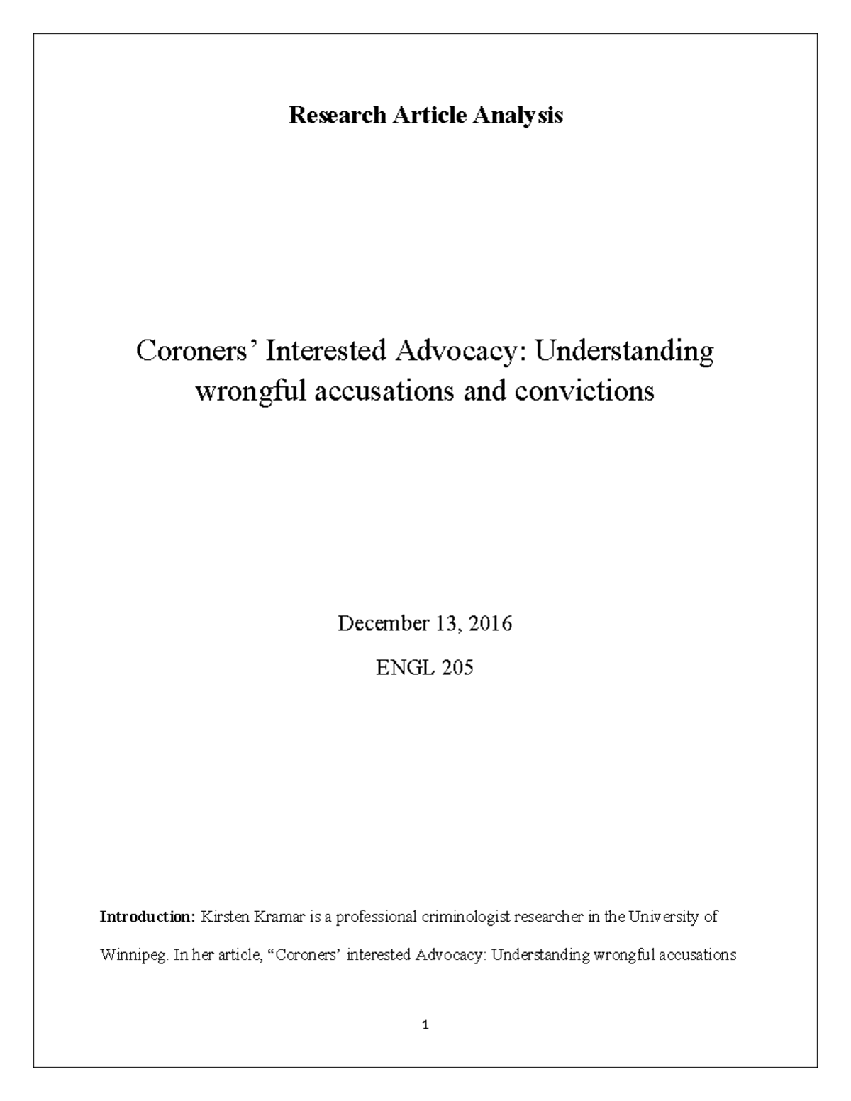 Research Article Analysis paper (edit) - Research Article Analysis ...