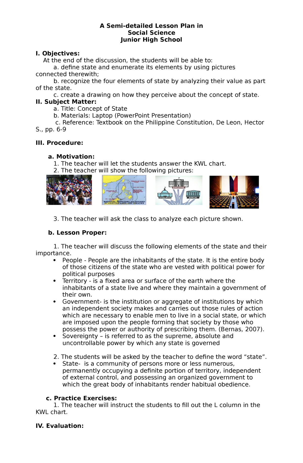 Example Of Daily Lesson Plan In Social Studies Design Talk