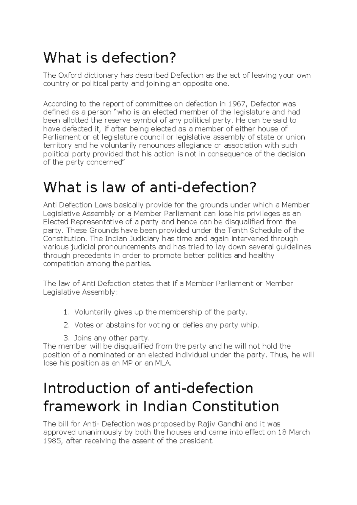 Anti Defection Law Anti Defection Law What Is Defection The Oxford 