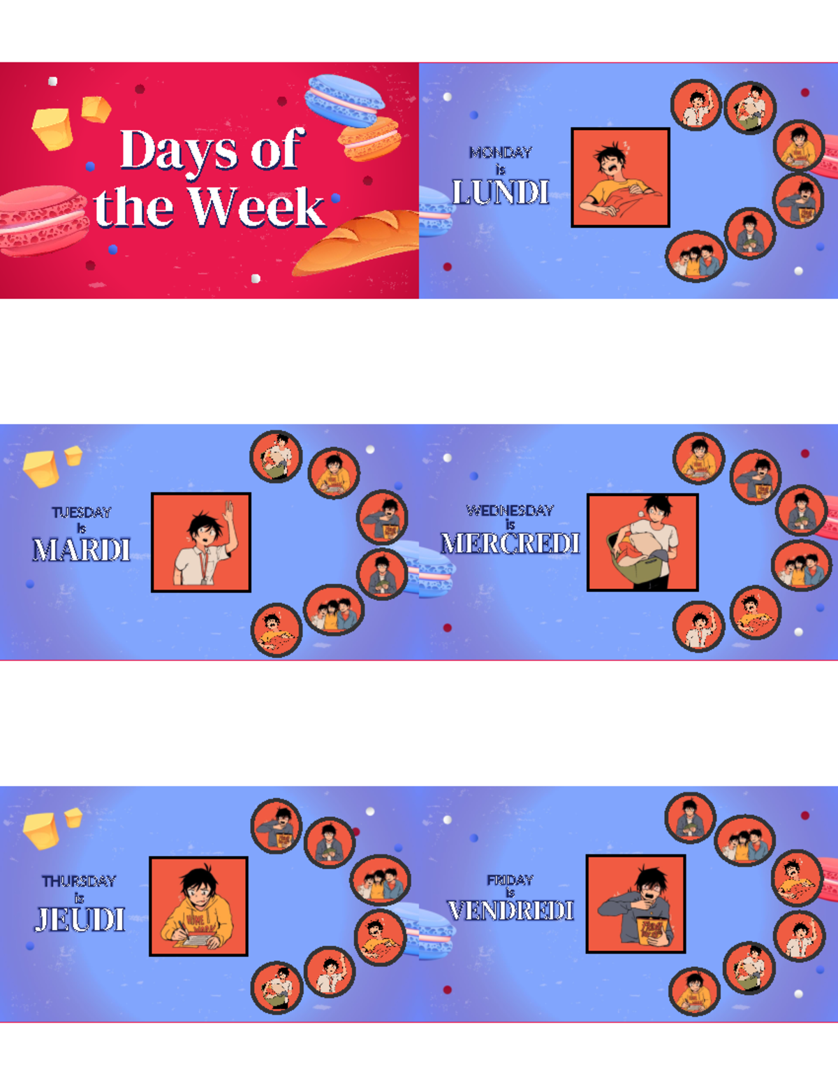 French Guide - FOREIGN LANGUAGE NOTES - Days of the Week MONDAY is ...