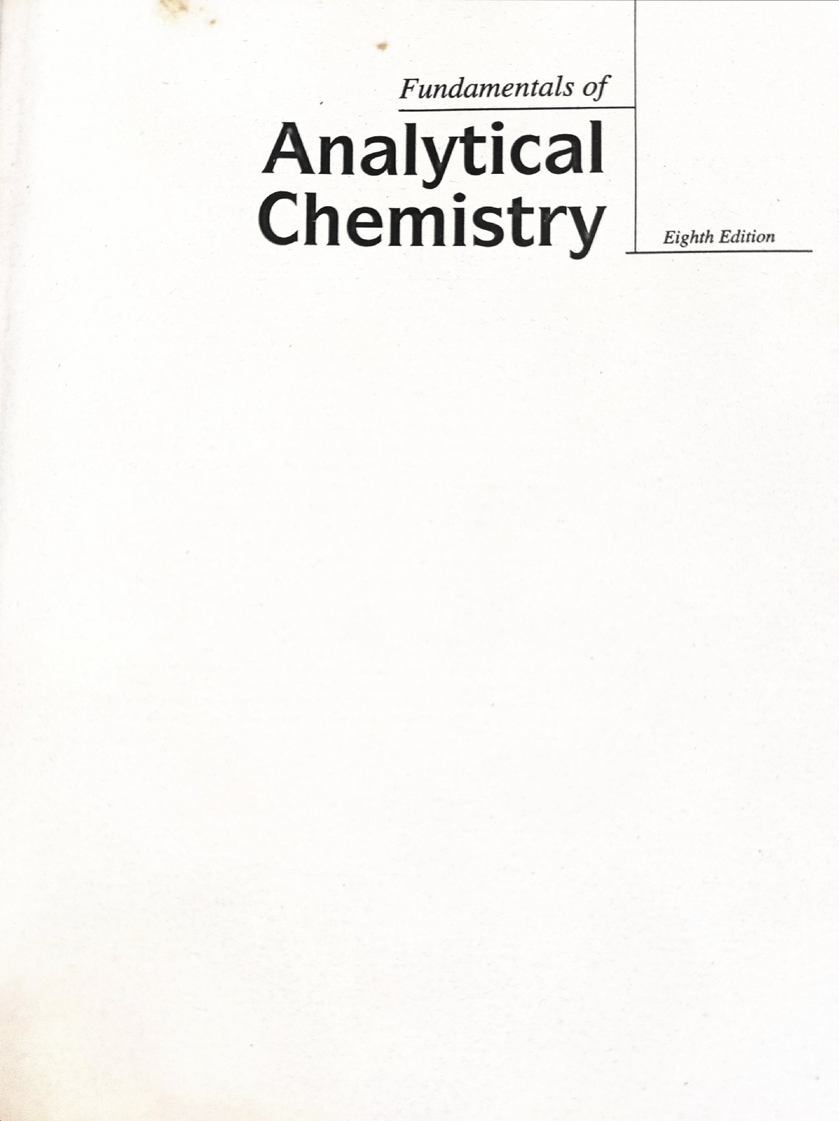 Introduction To Analytical Chemistry-1 - BSED Science - Studocu